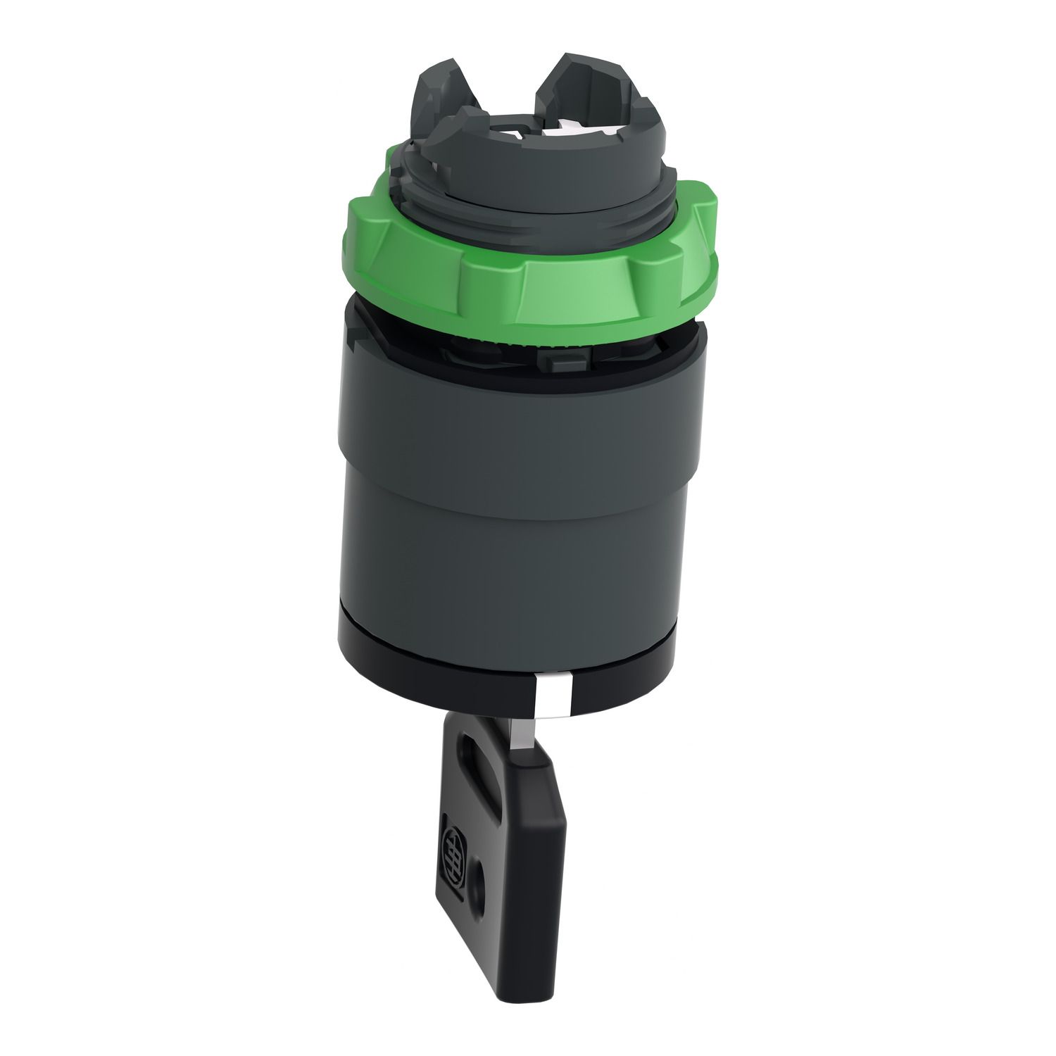 Picture of Head for key switch selector, Harmony XB5, plastic, black, 22mm, key 455, 3 positions, stay put