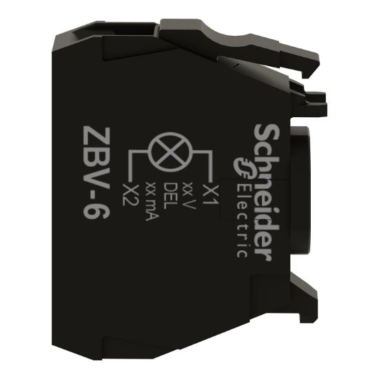 Picture of Light block for head 22mm, Harmony XB4, for BA9s bulb, It 250V, screw clamp terminal
