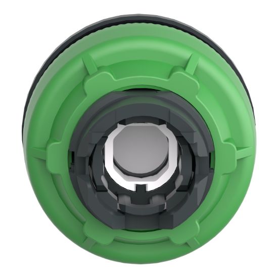 Picture of Head for illuminated push button, Harmony XB5, antimicrobial, green, white, 30mm, universal LED, plain lens