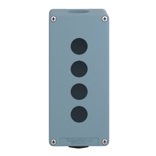 Picture of Empty control station, Harmony XAP XB2 SL, zinc alloy, blue, 4 cut-outs, Ø22, with ISO cable entries, 80 x 175 x 51.5 mm