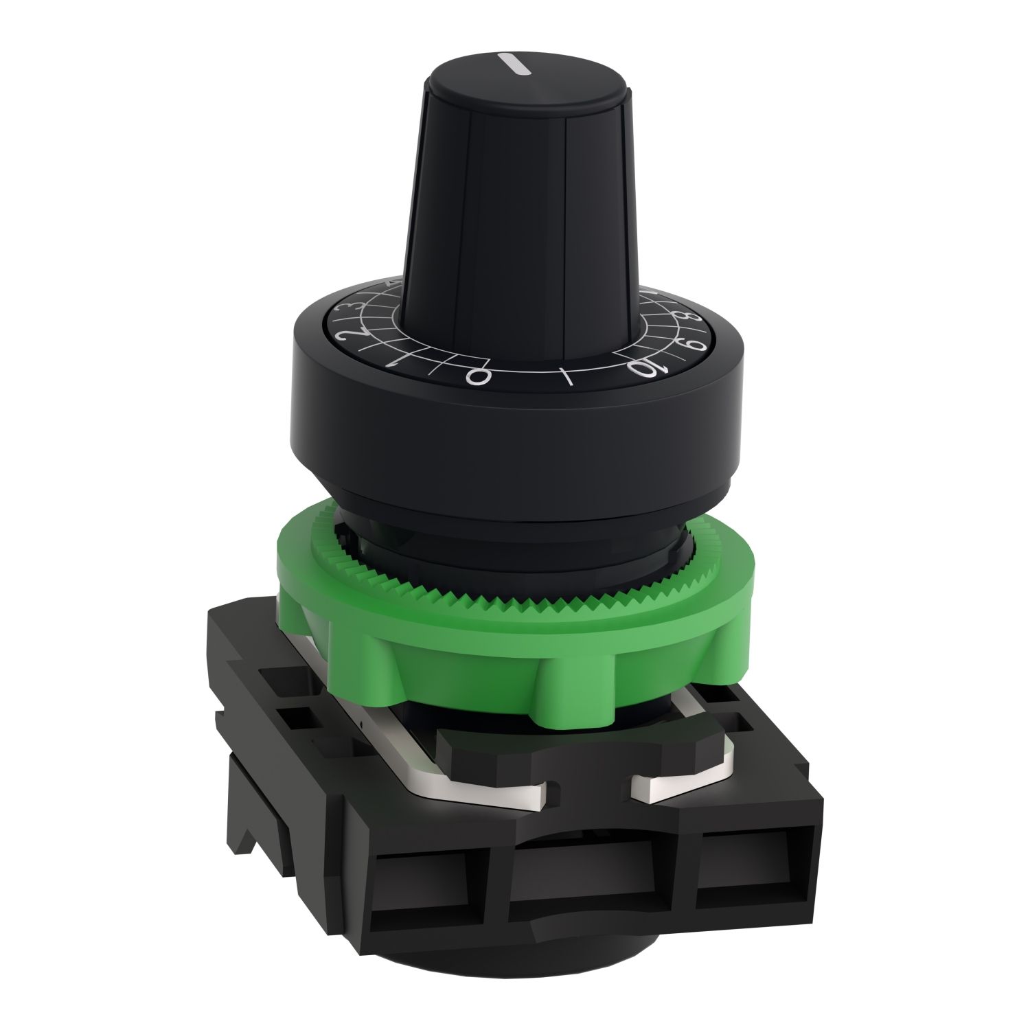 Picture of Potentiometer head, Harmony XB5, plastic,black, 22mm, for use with 6mm shaft