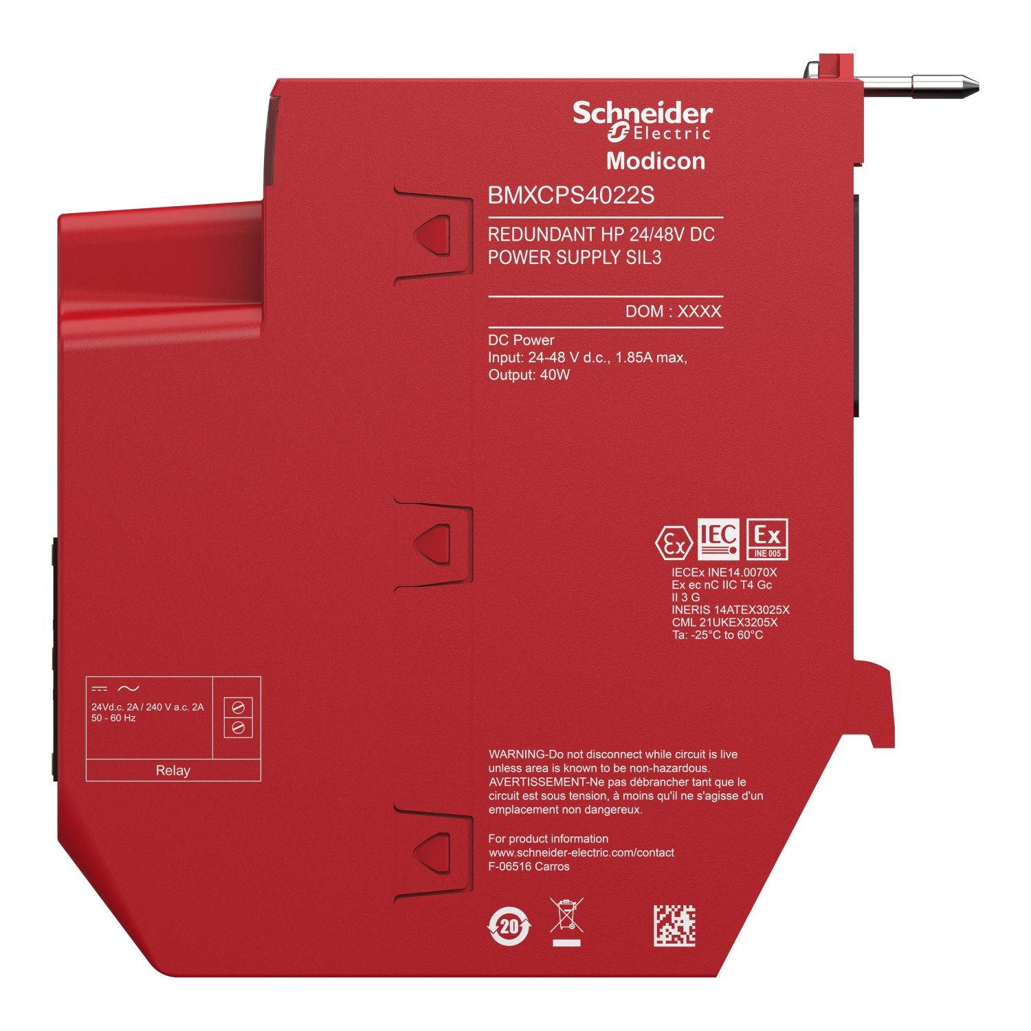 Picture of redundant power supply module, Modicon X80, 24 to 48V DC, safety