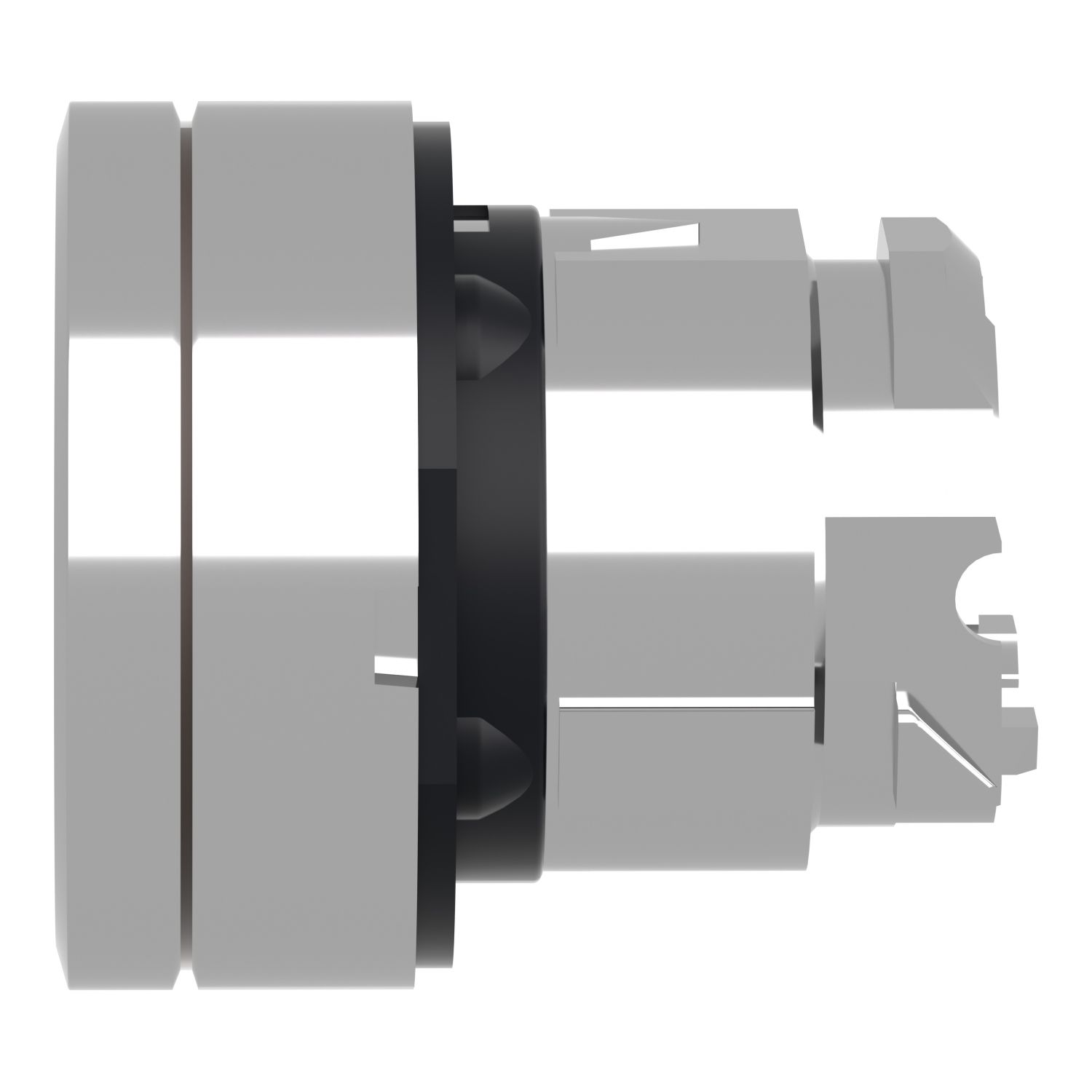 Picture of Head for illuminated push button, Harmony XB4, metal, white flush, 22mm, universal LED, push push, unmarked