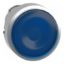Picture of Head for illuminated push button, Harmony XB4, metal, blue flush, 22mm, universal LED, push push, unmarked
