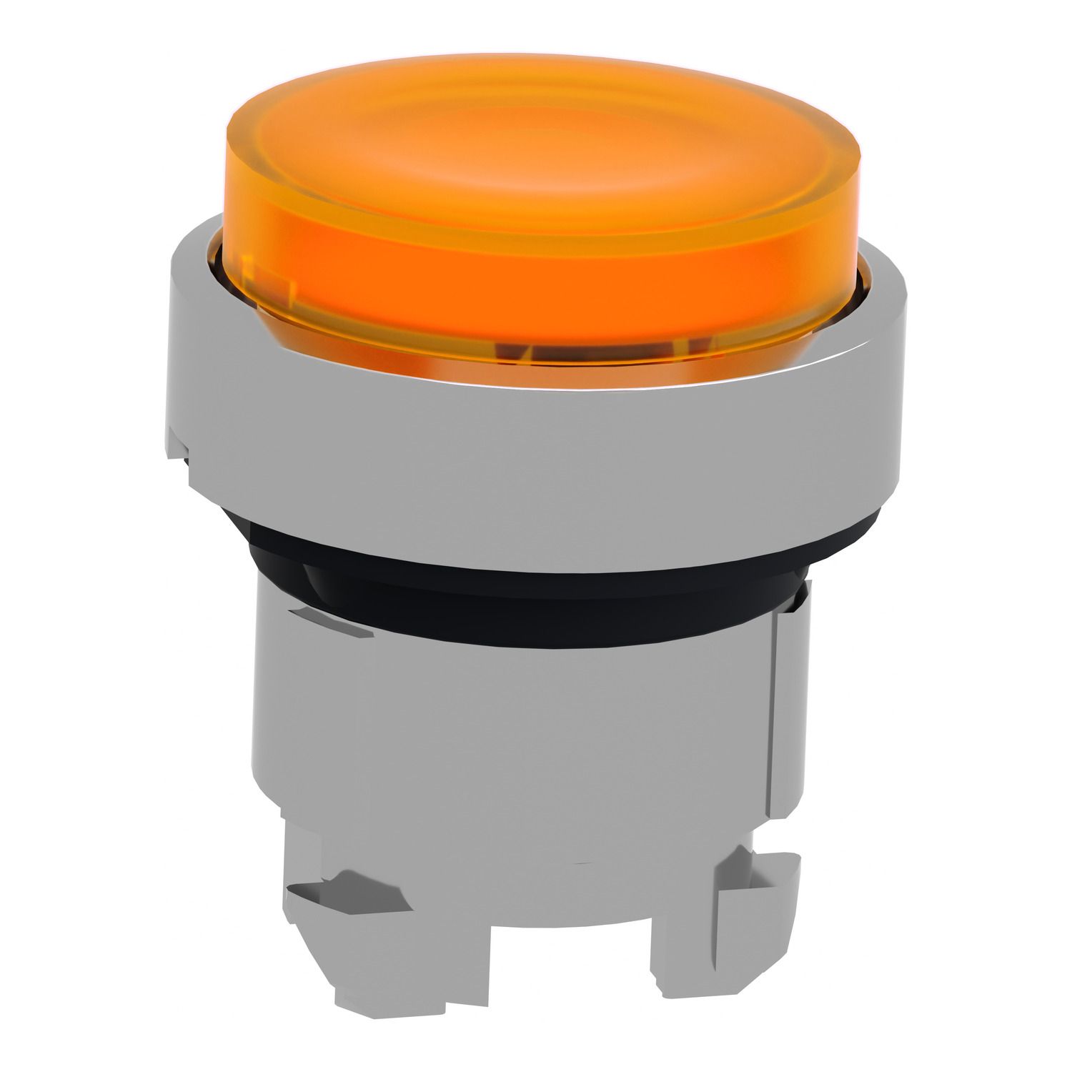 Picture of Head for illuminated push button, Harmony XB4, metal, orange projecting, 22mm, push push, universal LED, unmarked