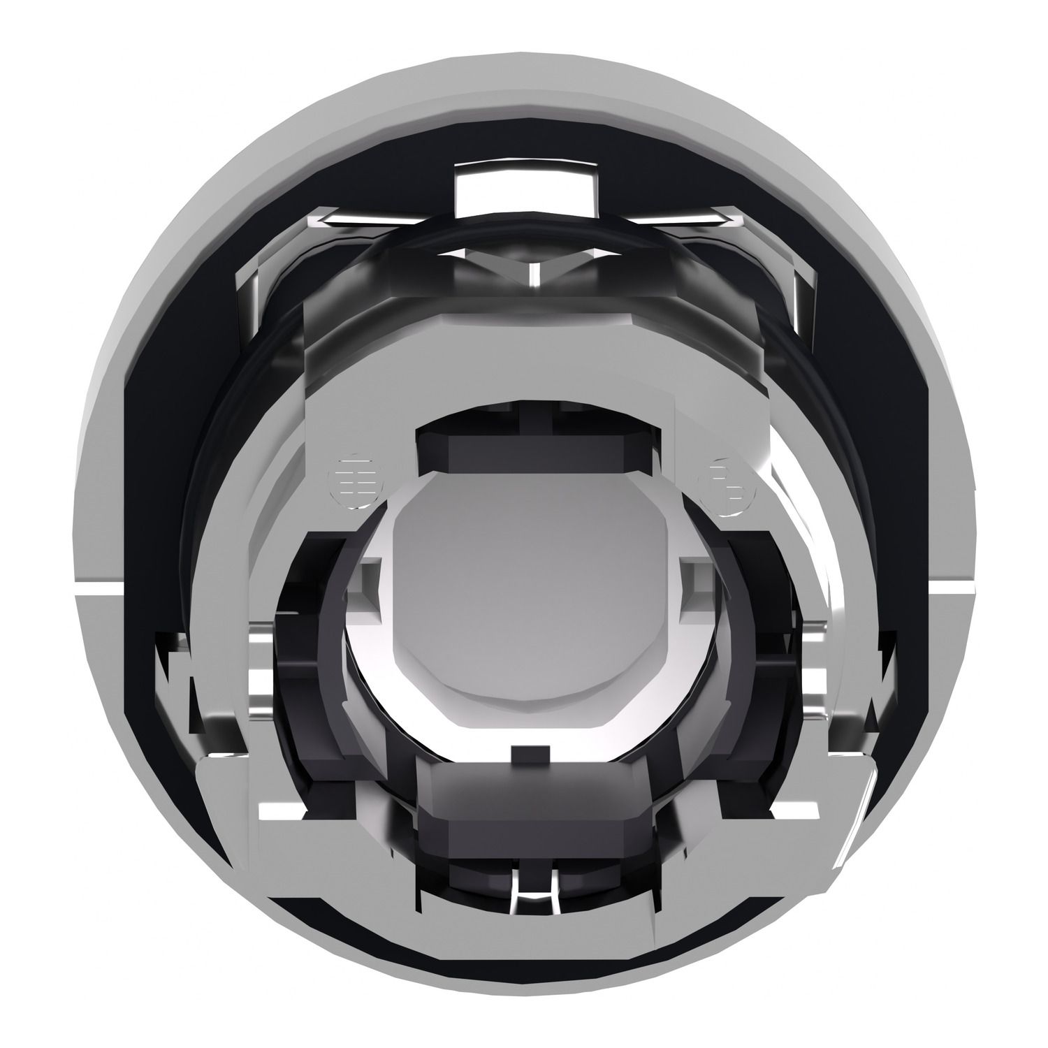 Picture of Head for illuminated push button, Harmony XB4, metal, blue projecting, 22mm, push push, universal LED, unmarked