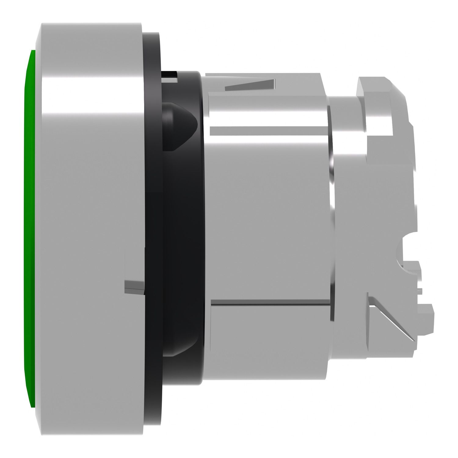 Picture of Head for non illuminated push button, Harmony XB4, metal, green, flush, 22mm, push push, unmarked