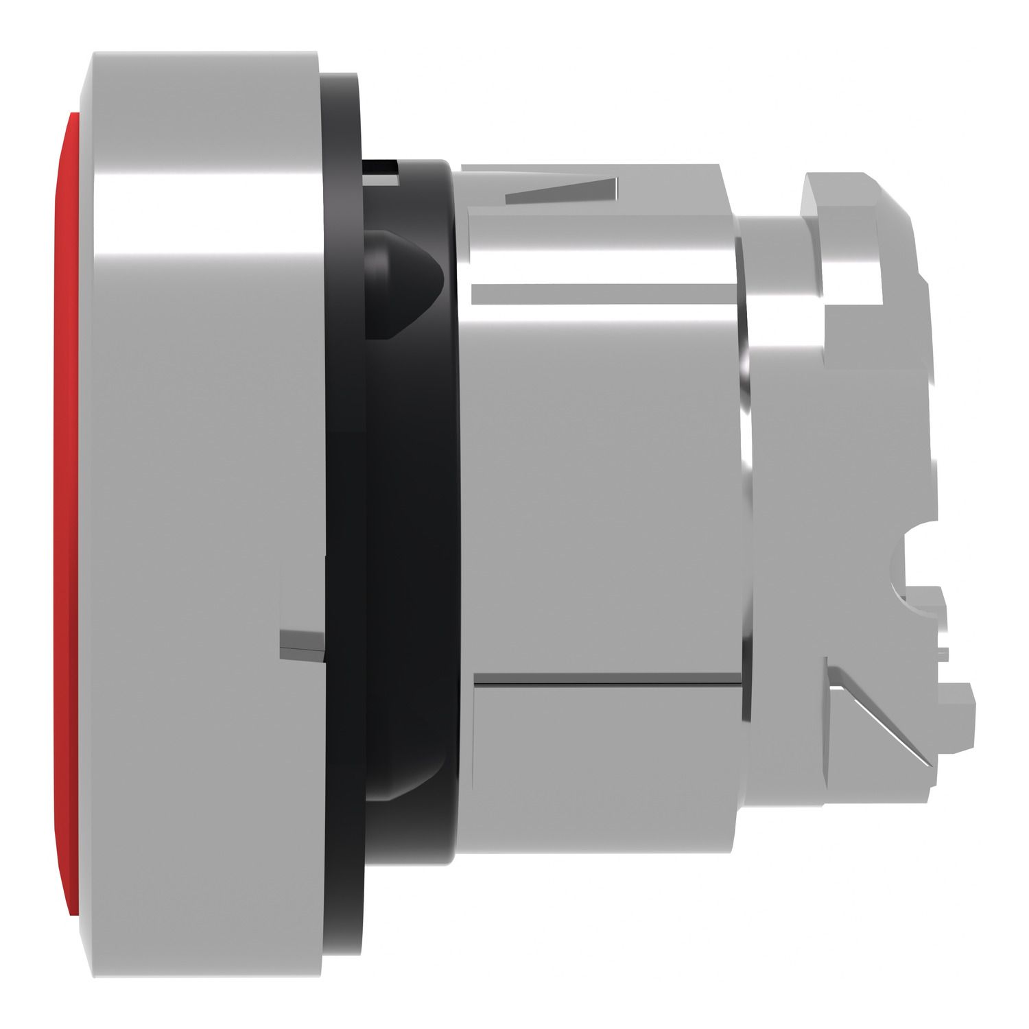 Picture of Head for non illuminated push button, Harmony XB4, metal, red, flush, 22mm, push push, unmarked