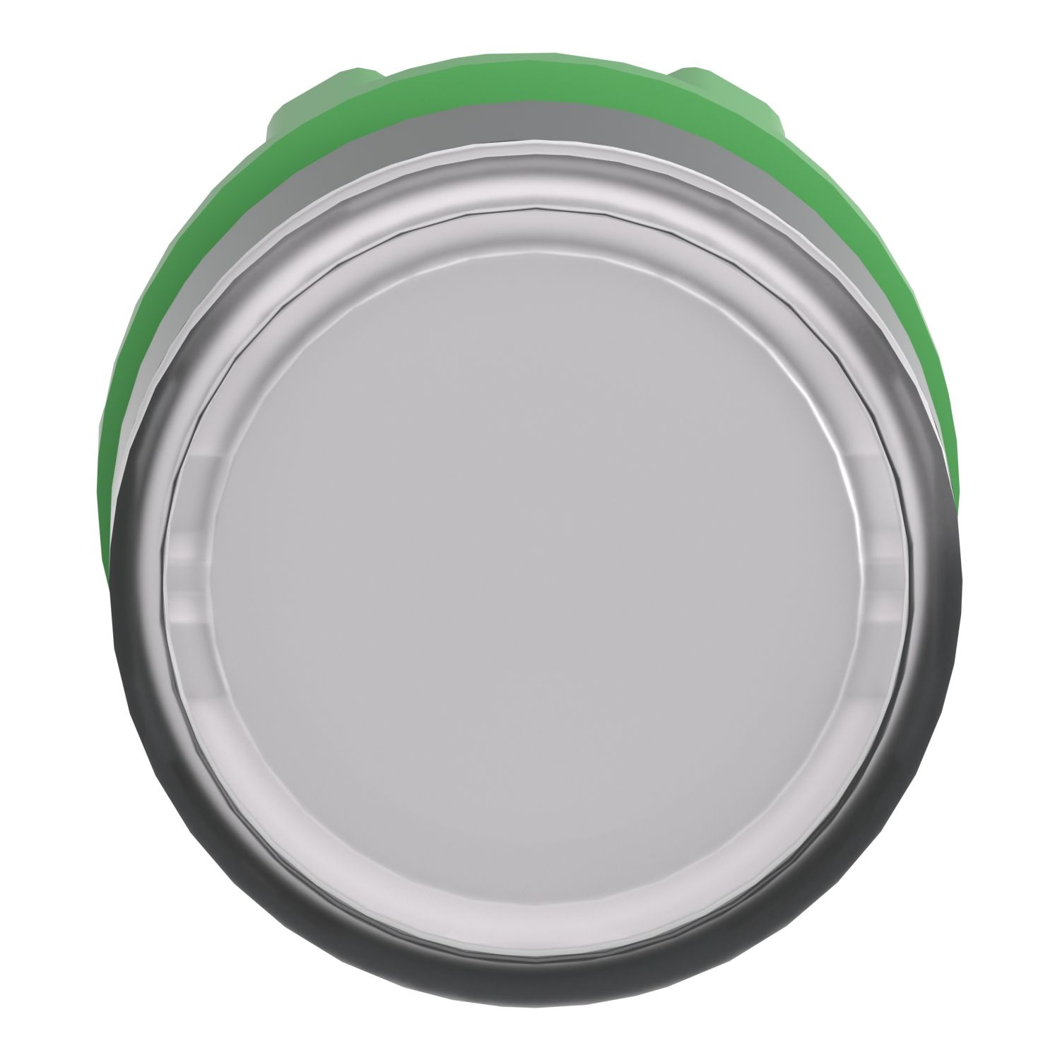 Picture of Head for illuminated push button, Harmony XB5, dark grey plastic, white flush, 22mm, universal LED, push push, unmarked