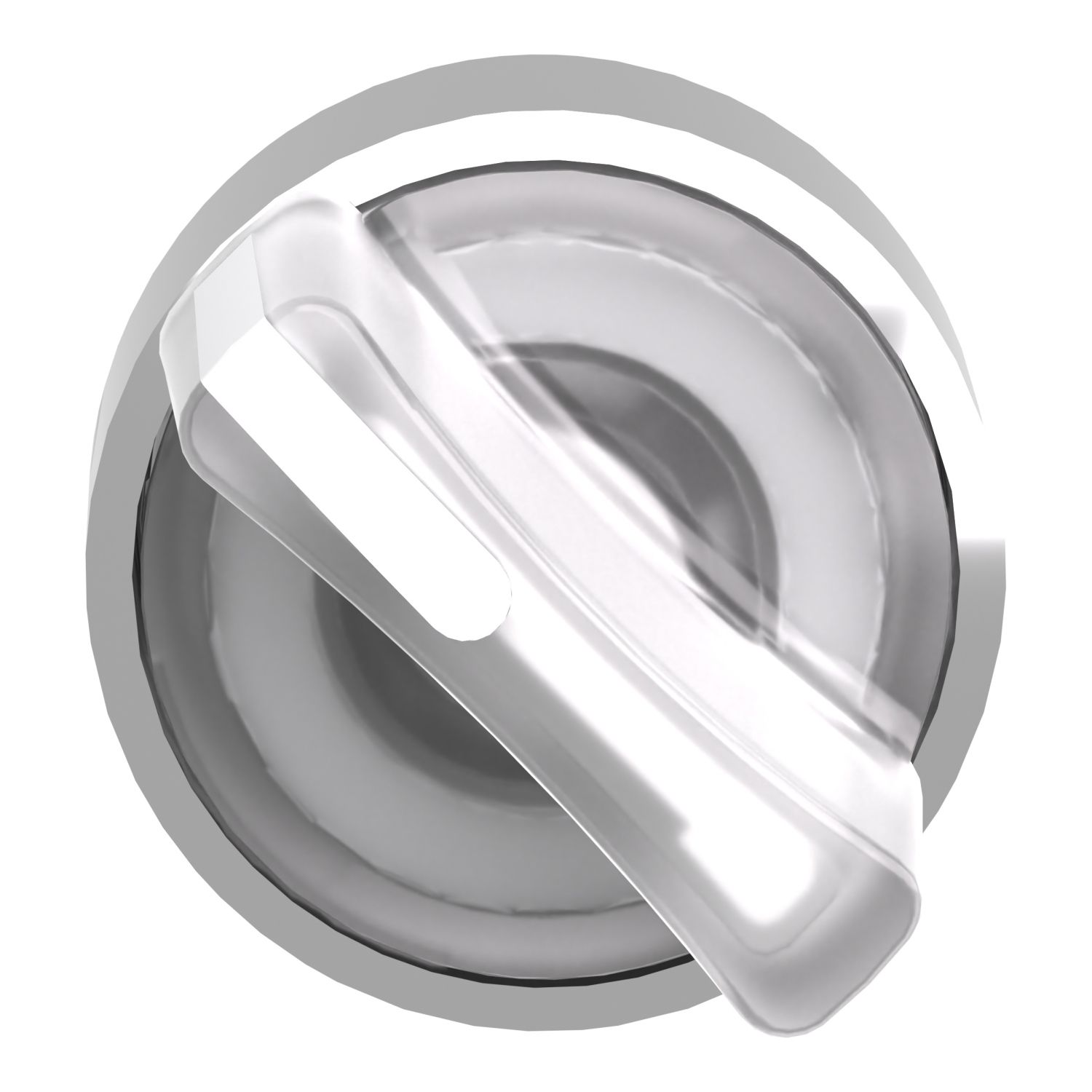 Picture of Head for illuminated selector switch, Harmony XB4, metal, white handle, 22mm, universal LED, 2 positions, stay put