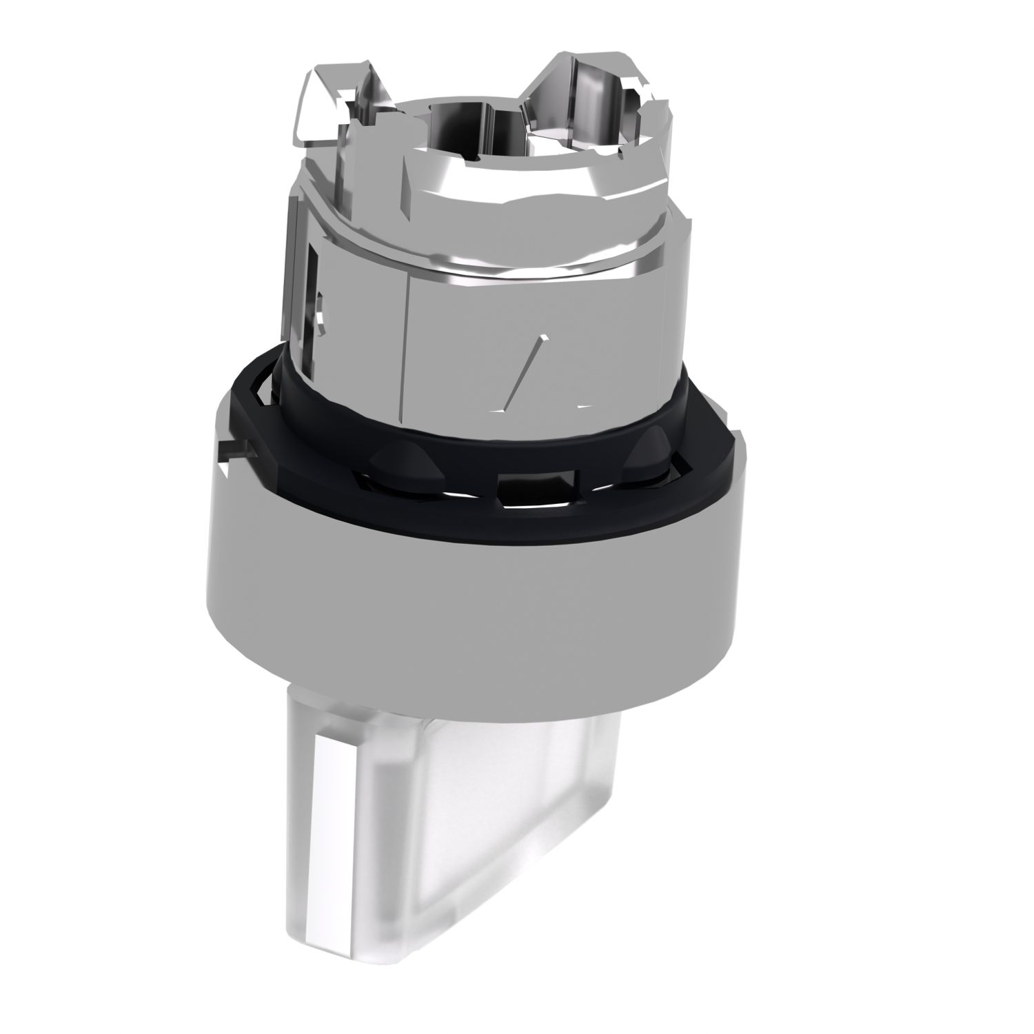 Picture of Head for illuminated selector switch, Harmony XB4, metal, white handle, 22mm, universal LED, 2 positions, stay put
