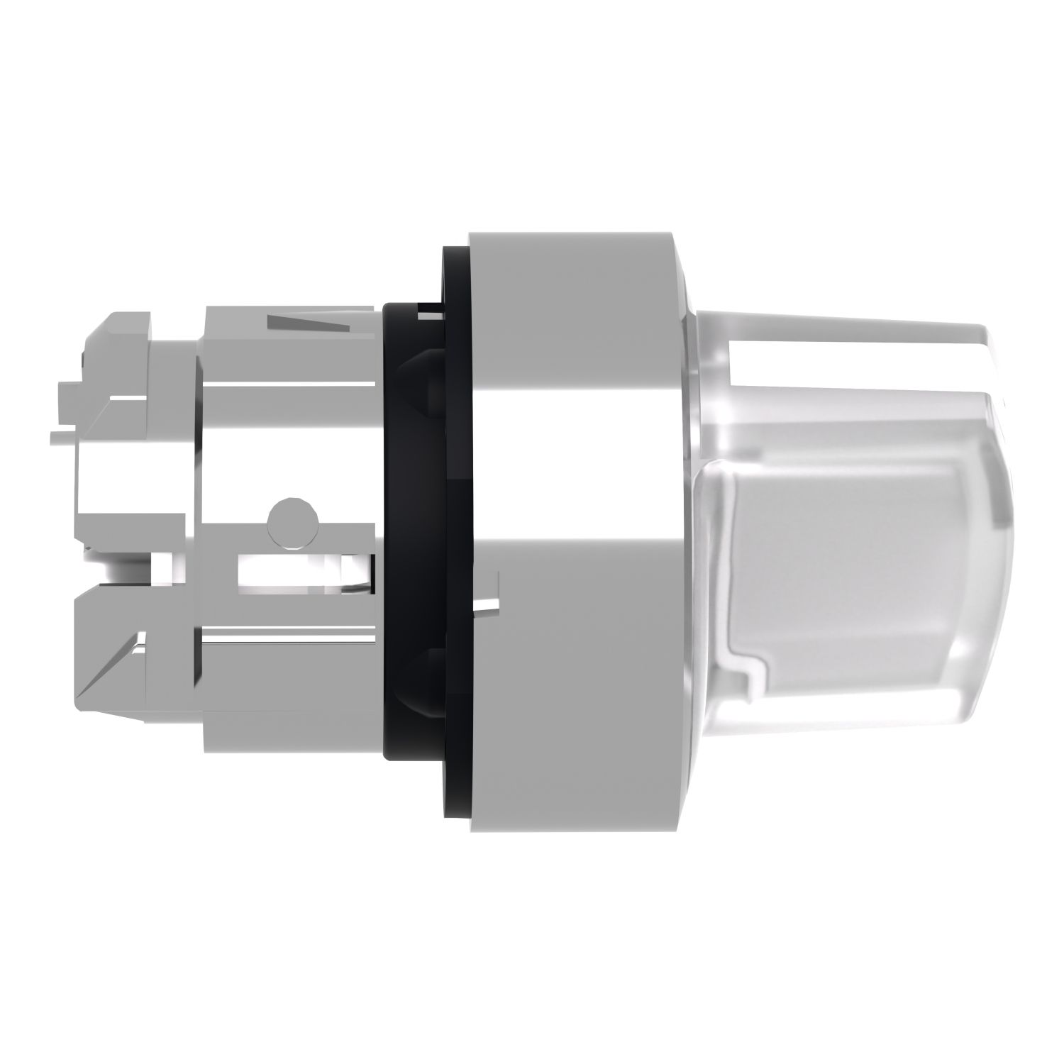 Picture of Head for illuminated selector switch, Harmony XB4, metal, white handle, 22mm, universal LED, 2 positions, stay put