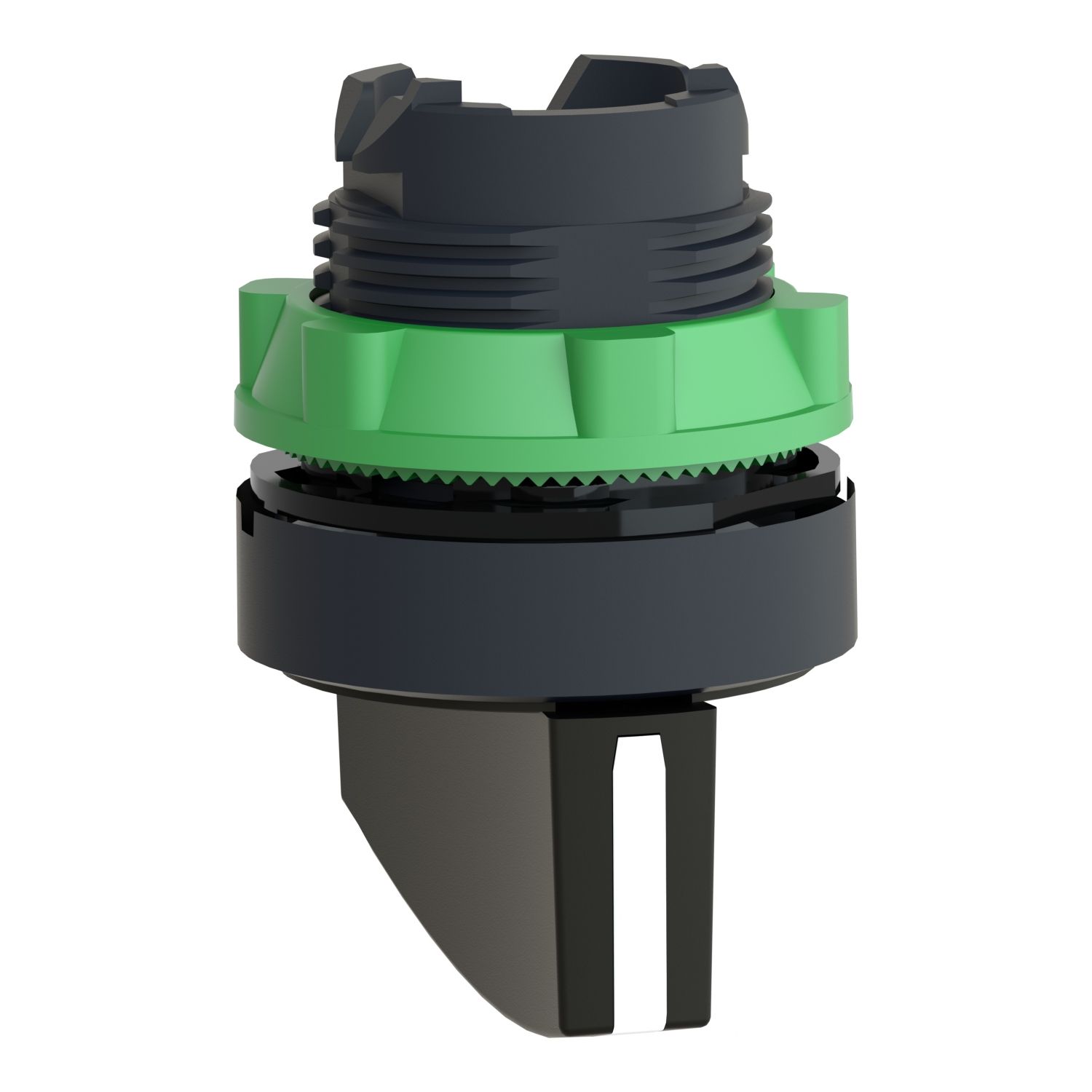 Picture of Head for selector switch, Harmony XB5, plastic, black, 22mm, long handle, 2 positions, stay put