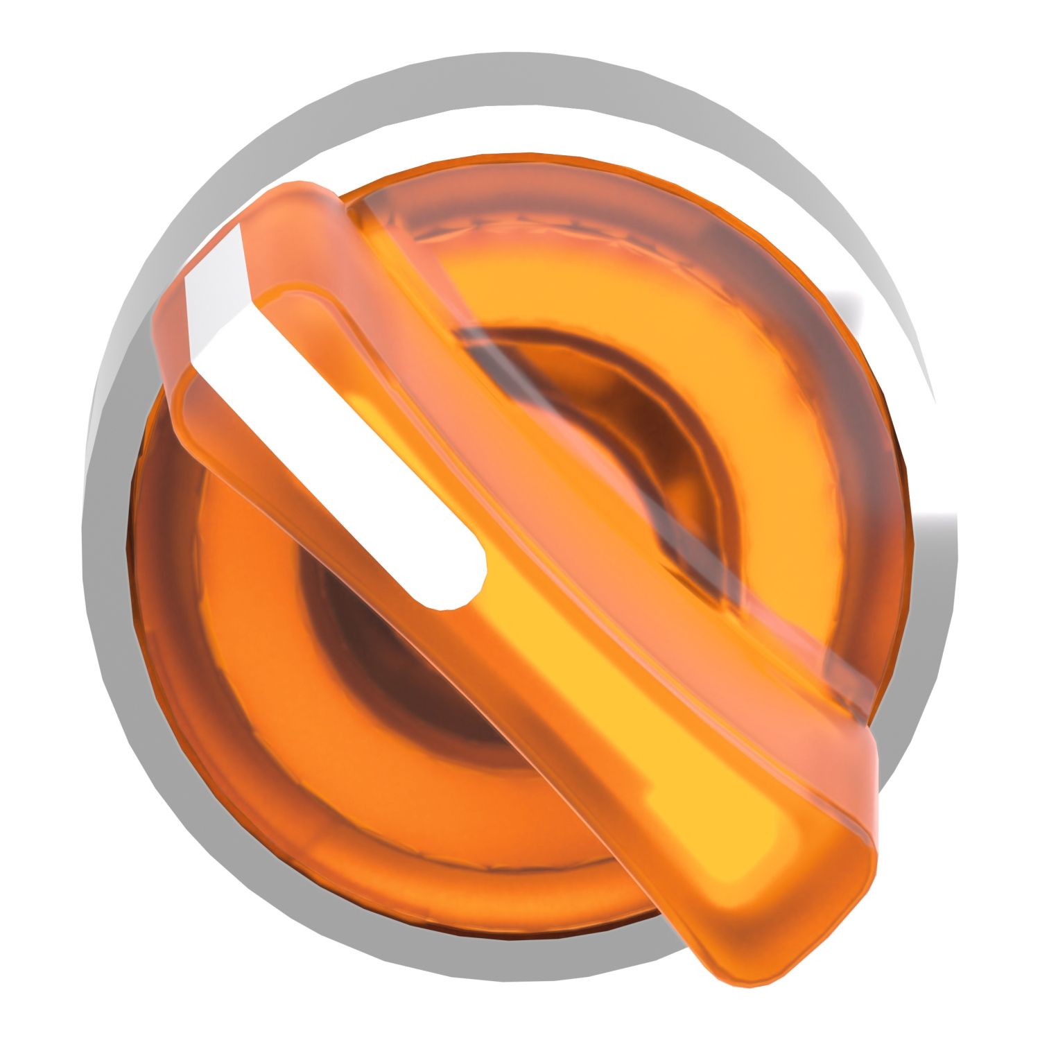 Picture of Head for illuminated selector switch, Harmony XB4, metal, orange handle, 22mm, universal LED, 2 positions, stay put