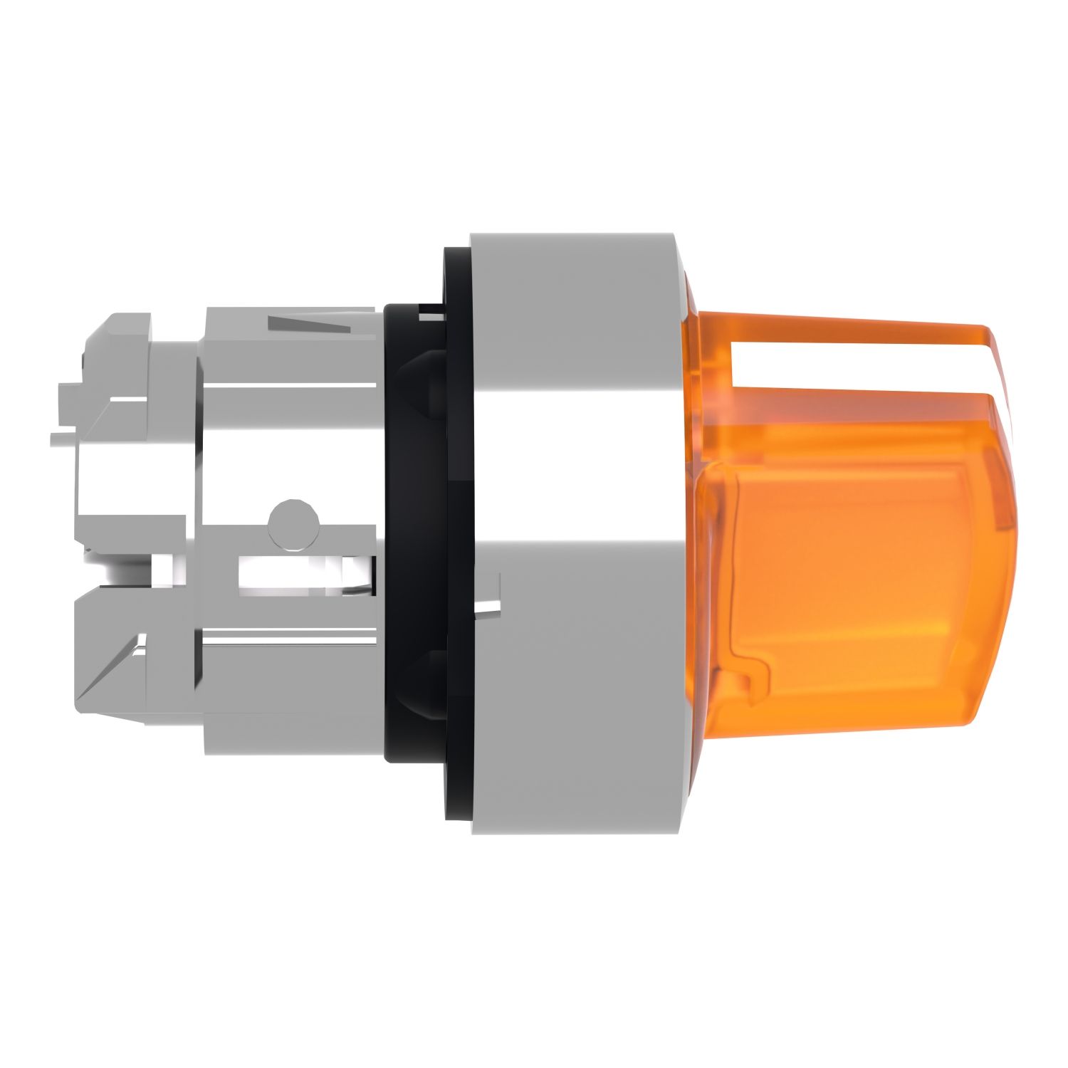 Picture of Head for illuminated selector switch, Harmony XB4, metal, orange handle, 22mm, universal LED, 2 positions, stay put