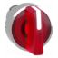Picture of Head for illuminated selector switch, Harmony XB4, chromium metal, red handle, 22mm, universal LED, 3 positions,