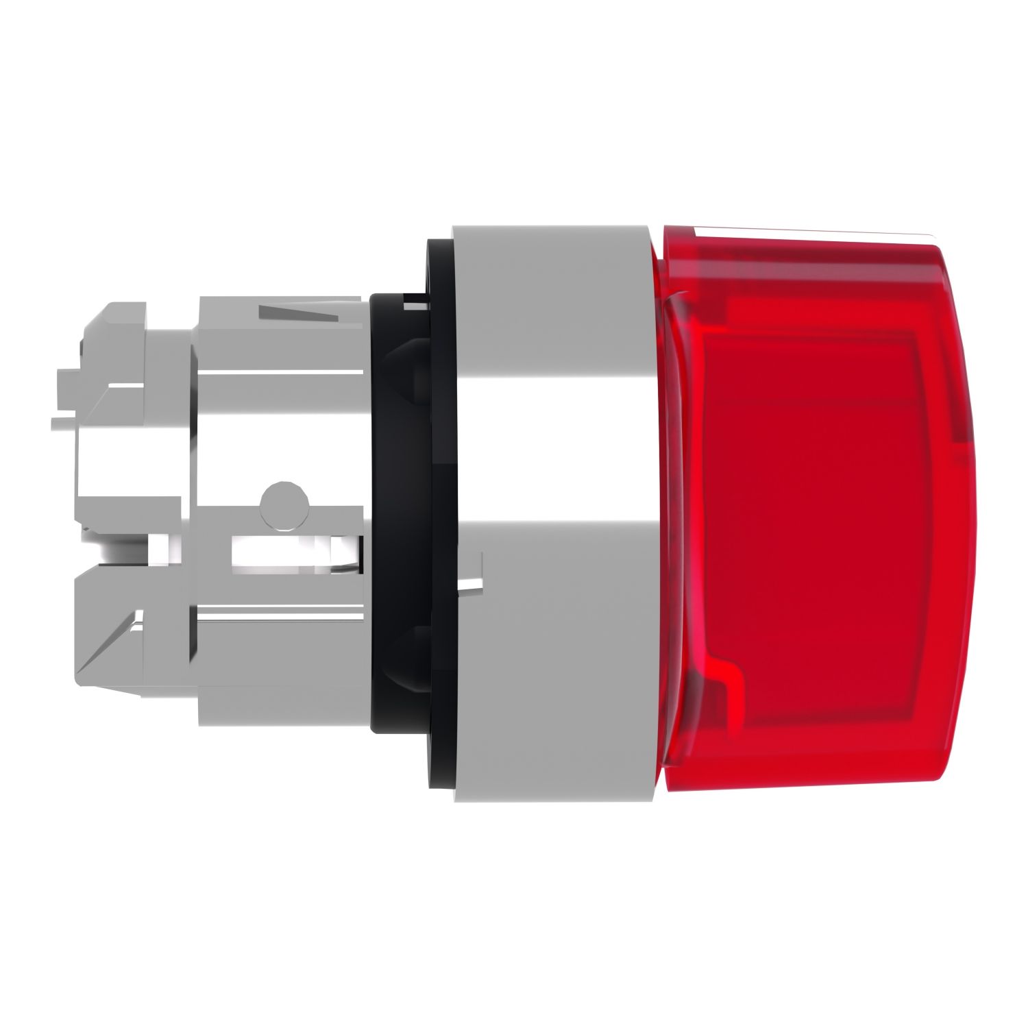 Picture of Head for illuminated selector switch, Harmony XB4, chromium metal, red handle, 22mm, universal LED, 3 positions,
