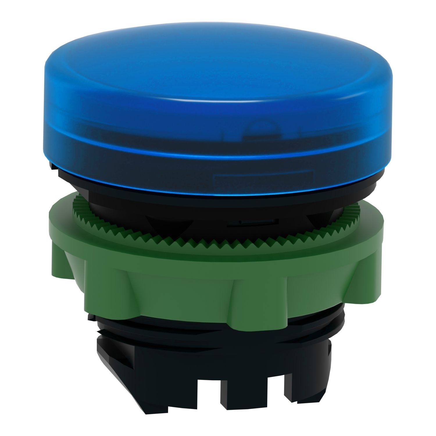 Picture of Head for Pilot light, Harmony XB5, plastic, blue, 22mm, universal LED, plain lens