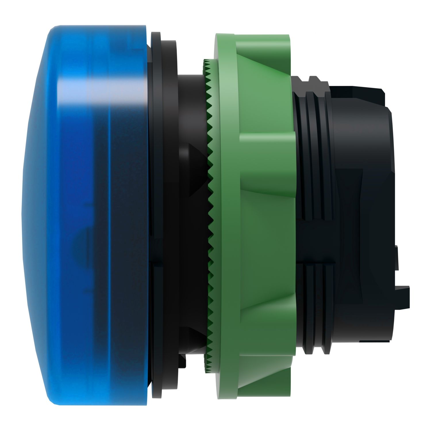 Picture of Head for Pilot light, Harmony XB5, plastic, blue, 22mm, universal LED, plain lens