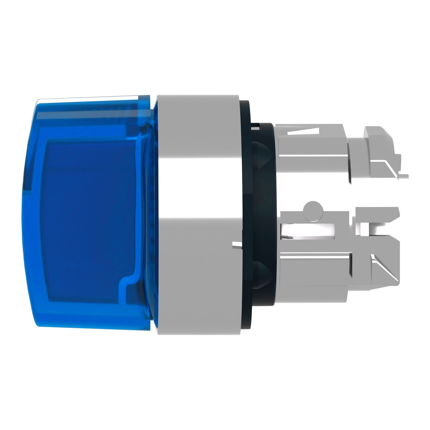 Picture of Head for illuminated selector switch, Harmony XB4, metal, blue handle, 22mm, universal LED, 3 positions, right to center