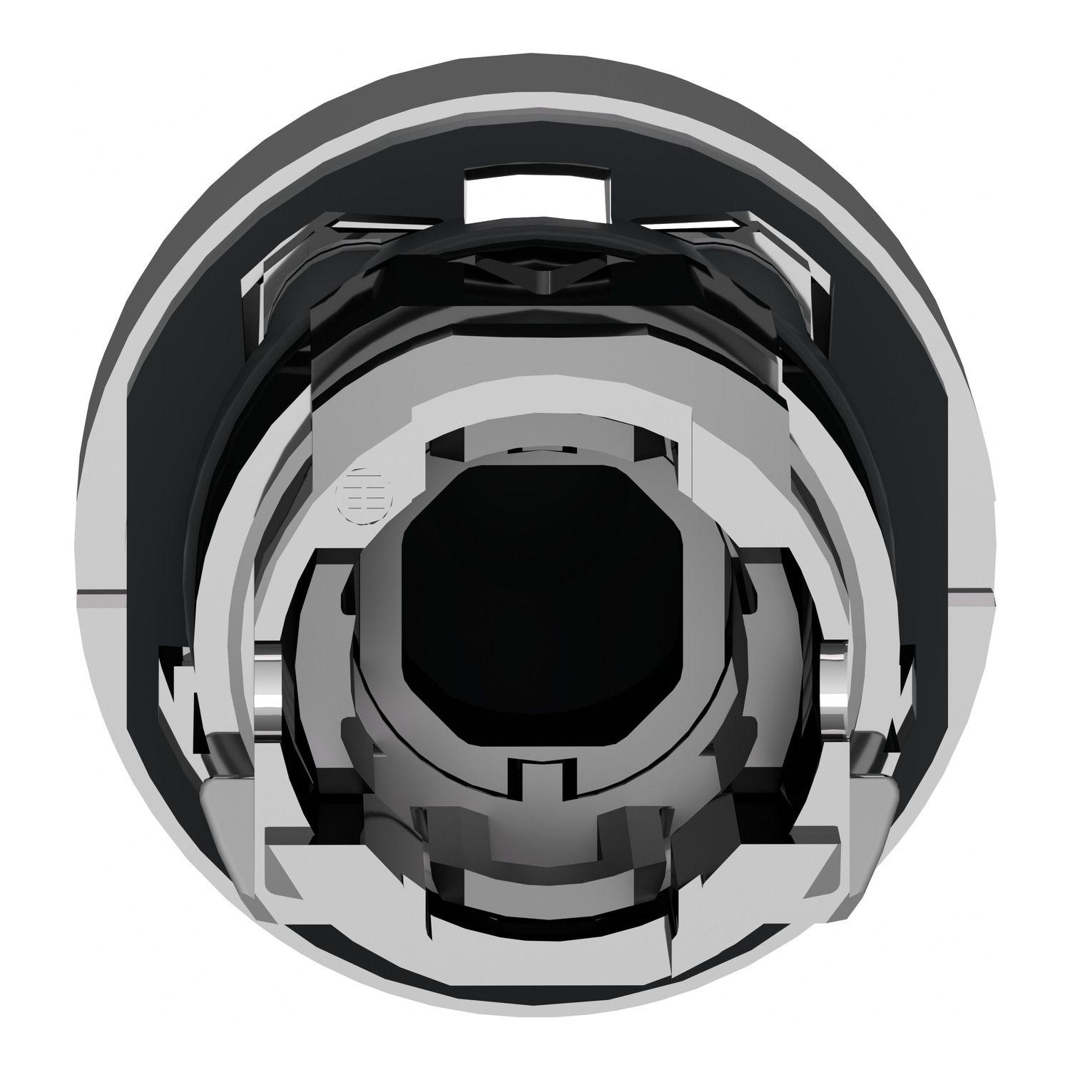 Picture of Push button head, Harmony XB4, metal, projecting, black, 22mm, spring return, unmarked