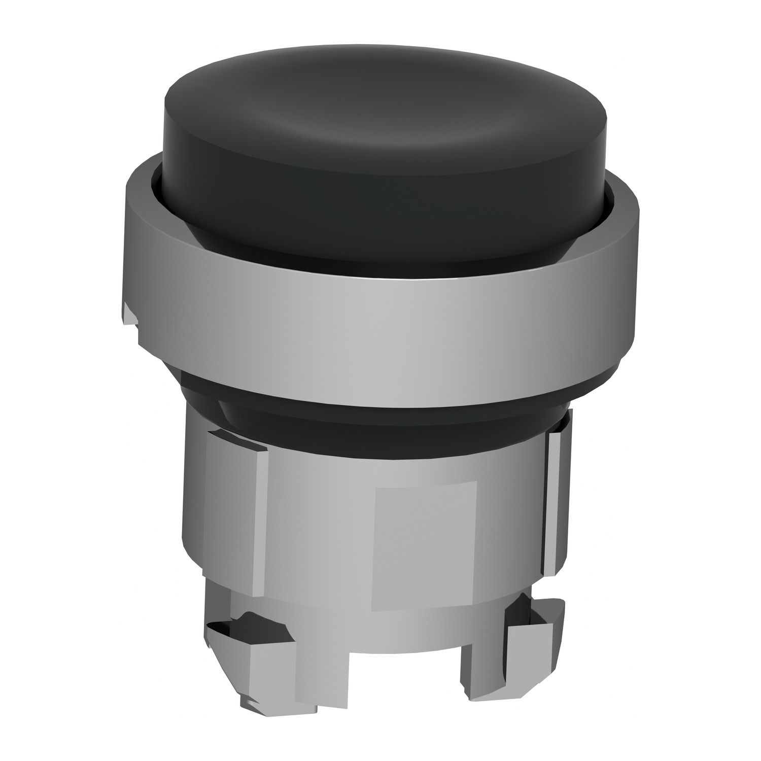 Picture of Push button head, Harmony XB4, metal, projecting, black, 22mm, spring return, unmarked