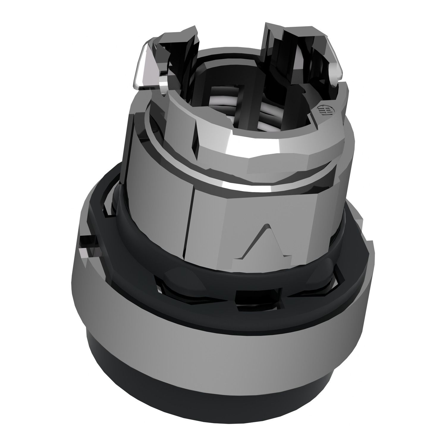 Picture of Push button head, Harmony XB4, metal, projecting, black, 22mm, spring return, unmarked