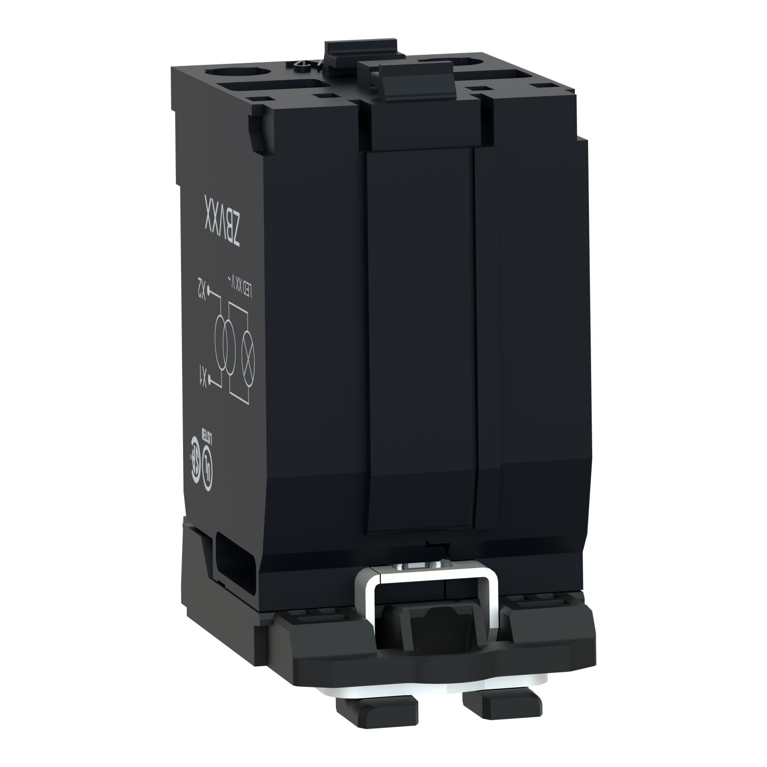 Picture of Light block with body fixing collar, Harmony XB5, plastic, with BA9s bulb, 230...240V AC