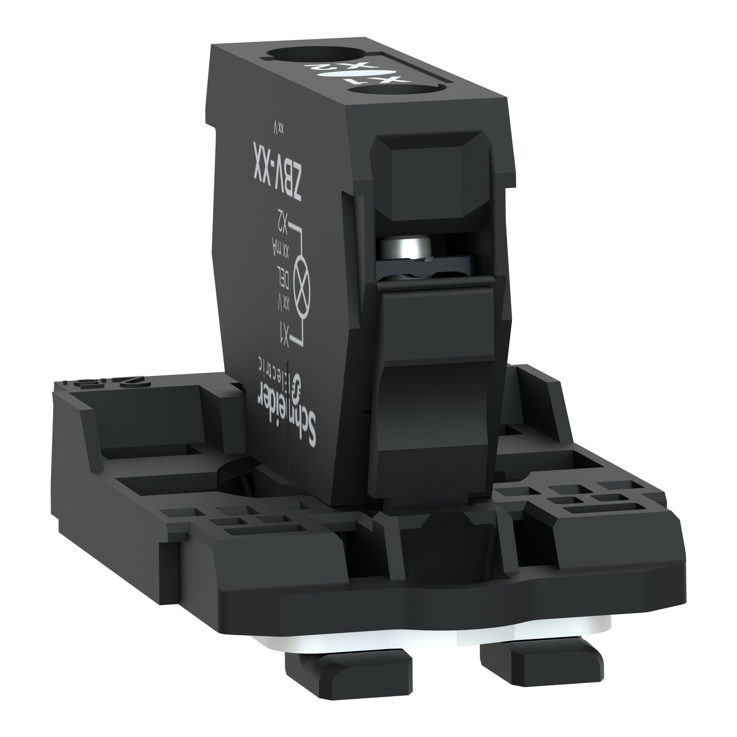 Picture of Light block with body fixing collar, Harmony XB5, plastic, for BA9s bulb, lt 250V