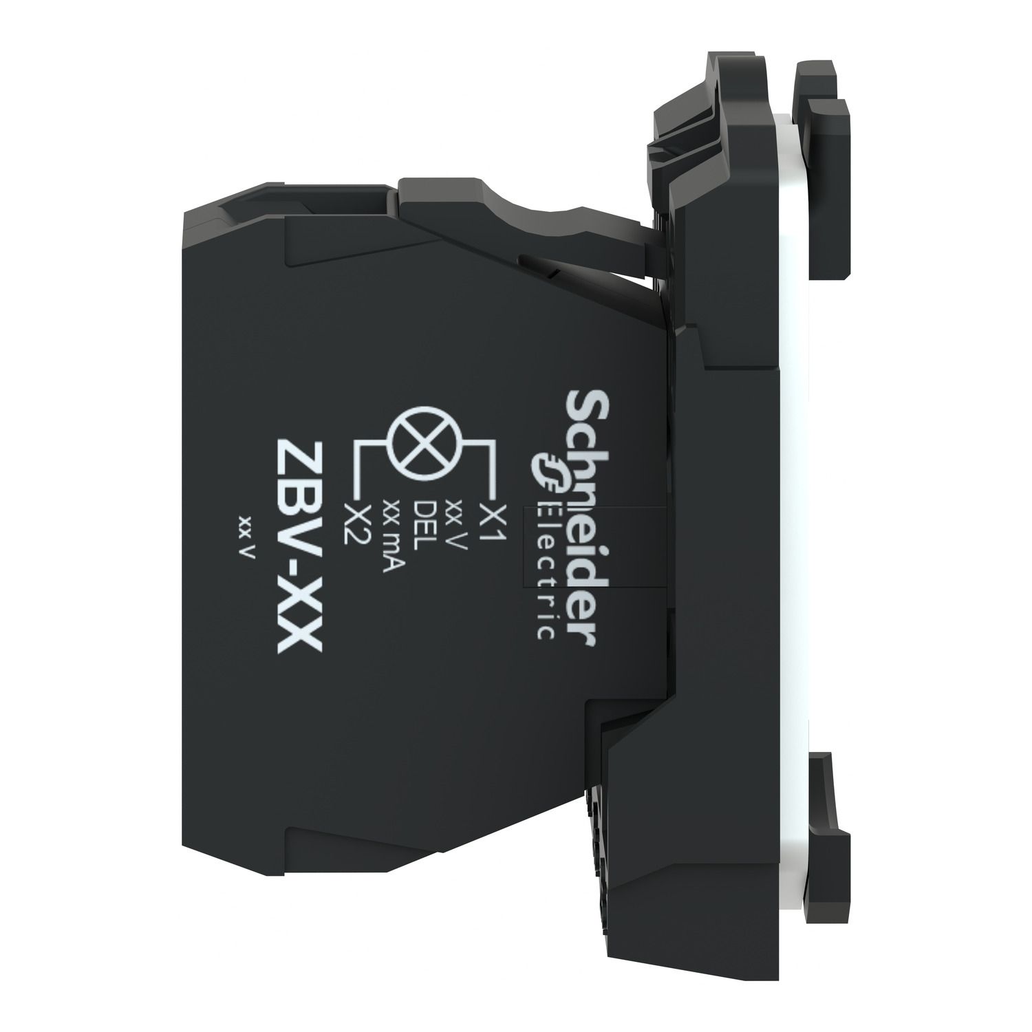 Picture of Light block with body fixing collar, Harmony XB5, plastic, for BA9s bulb, lt 250V