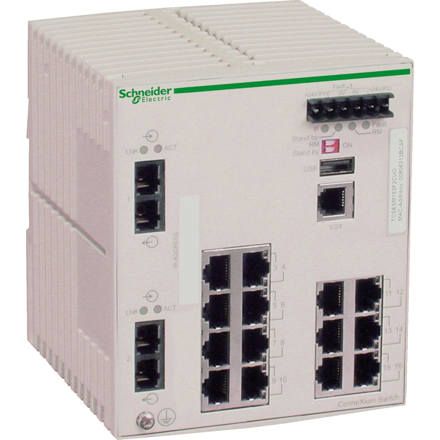 Picture of ConneXium Managed Switch - 14 ports for copper + 2 ports for fiber optic multimode