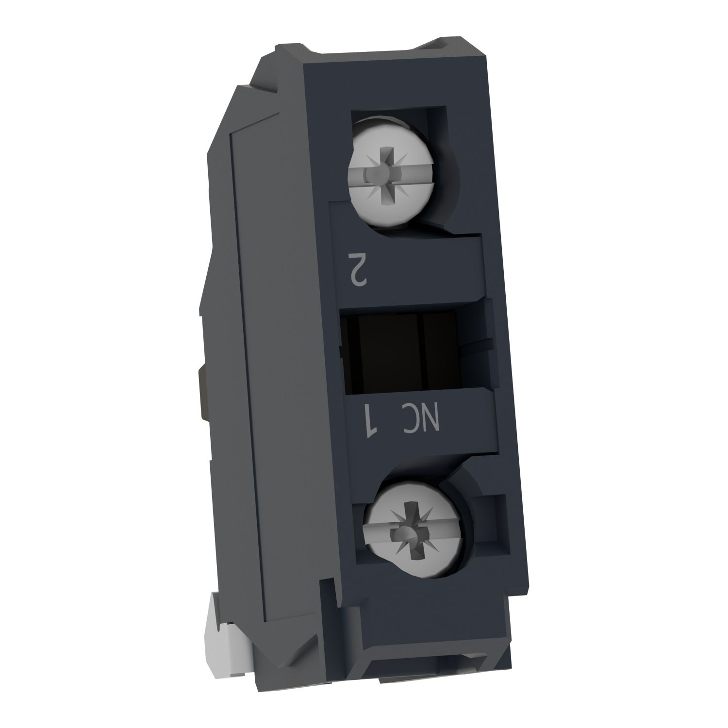 Picture of Single contact block, Harmony XB4, silver alloy, gold flashed, screw clamp terminal, dusty environment, 1NC