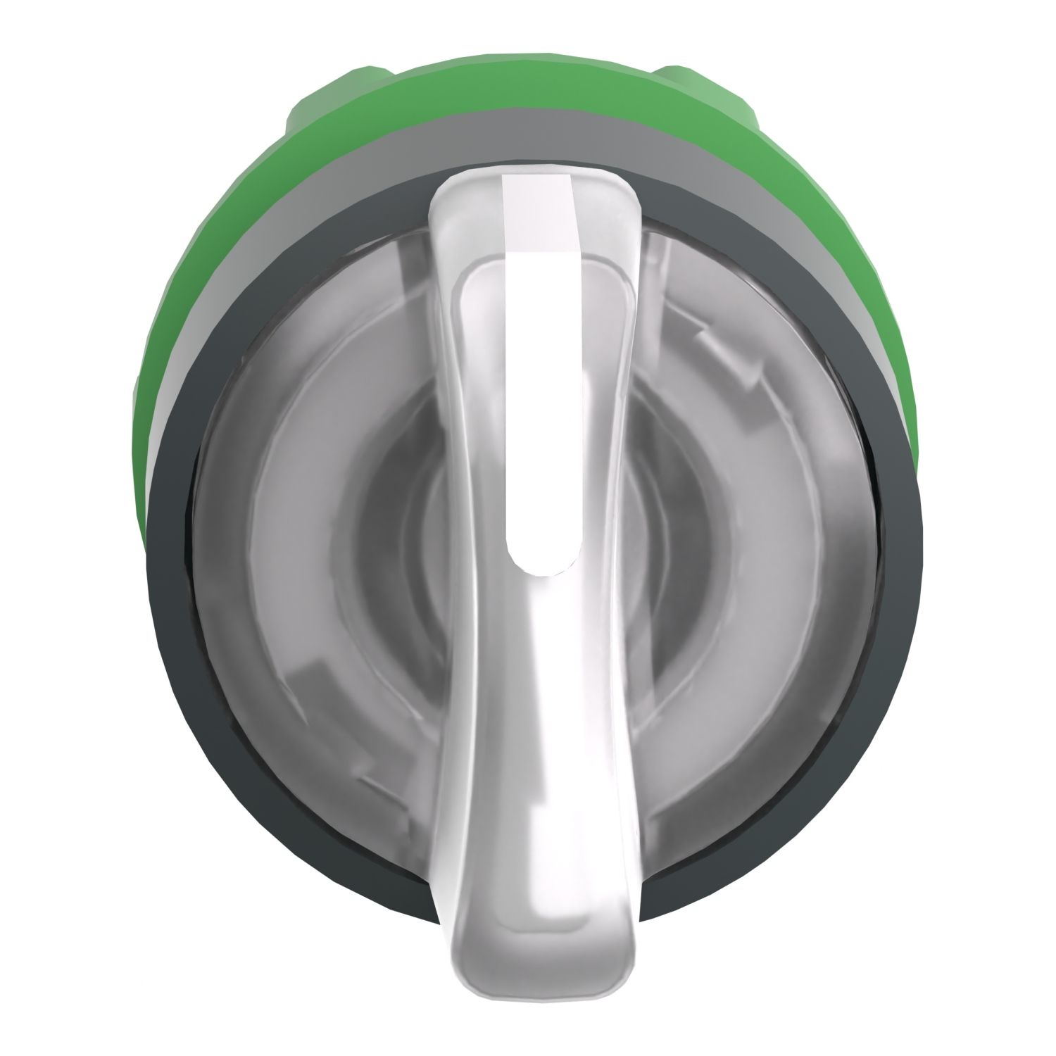 Picture of Head for illuminated selector switch, Harmony XB5, dark grey plastic, white handle, 22mm, universal LED, 3 positions,