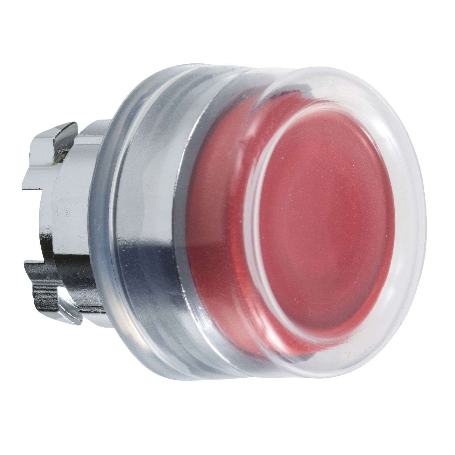Picture of Head for non illuminated push button, Harmony XB4, metal, projecting, red, 22mm, spring return, booted, unmarked