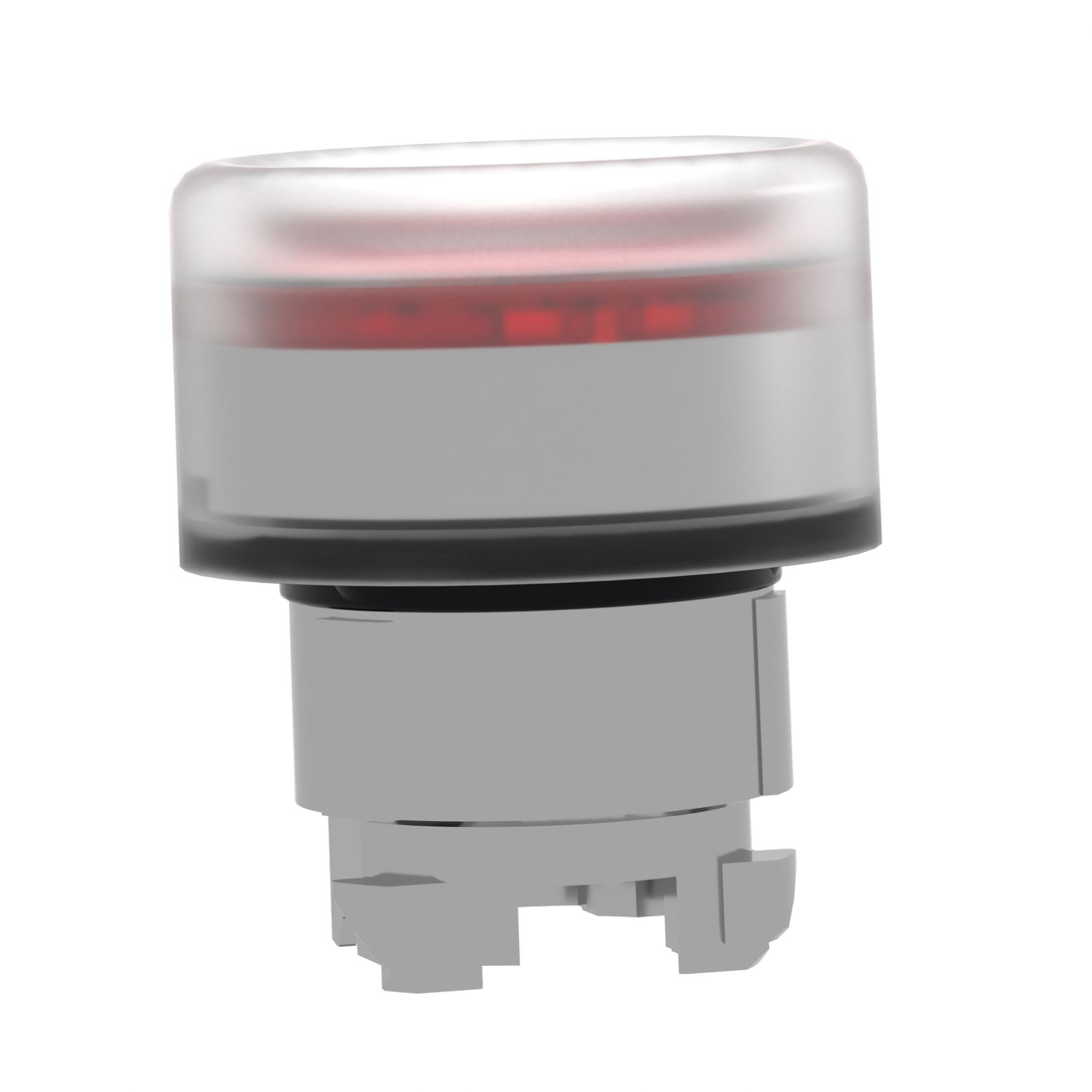 Picture of Head for non illuminated push button, Harmony XB4, red flush, 22mm, spring return, clear boot, unmarked