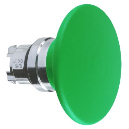 Picture of Head for non illuminated push button, Harmony XB4, green mushroom 30mm, 22mm, spring return, unmarked