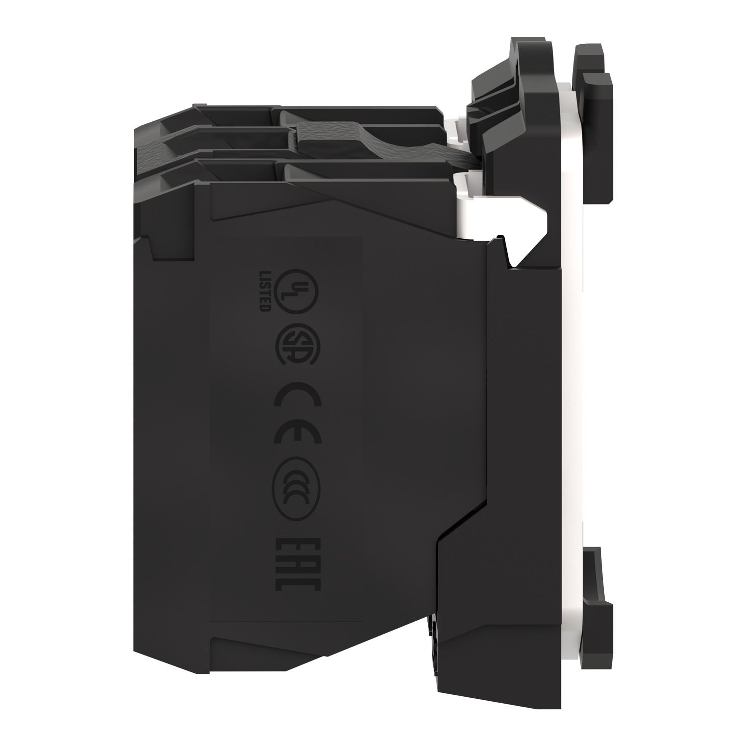 Picture of Light block with body fixing collar, Harmony XB5, plastic, blue, for BA9s bulb, lt 250V, 1NO+1NC