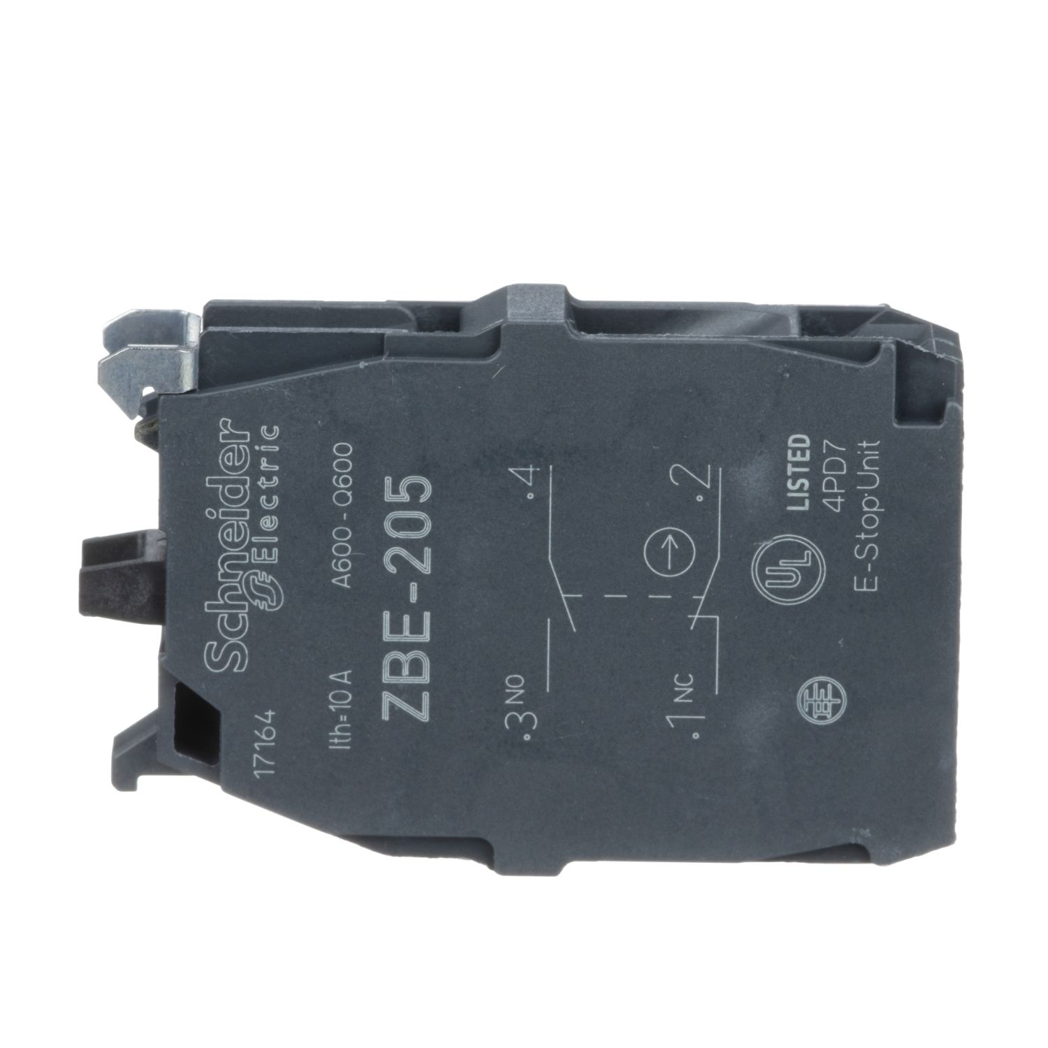 Picture of Double contact block, Harmony XB4, silver alloy, screw clamp terminal, 1NO+1NC