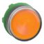 Picture of Head for illuminated push button, Harmony XB5, plastic, orange flush, 22mm, universal LED, spring return, grooved lens