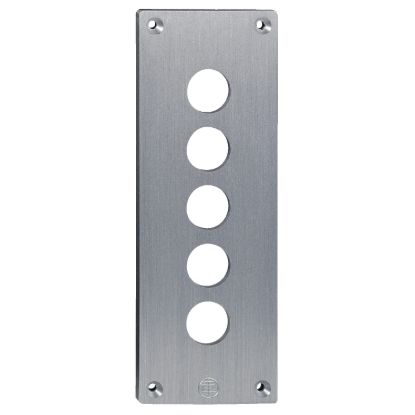 Picture of empty elbowed control station - XAM-W - aluminium alloy - 5 cut-outs - grey