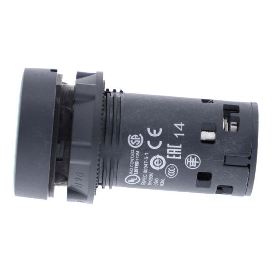 Picture of Monolithic push button, Harmony XB7, plastic, green, 22mm, spring return, unmarked, 1NO