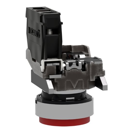 Picture of Push button, Harmony XB4, metal, projecting, red, 22mm, spring return, unmarked, 1NC