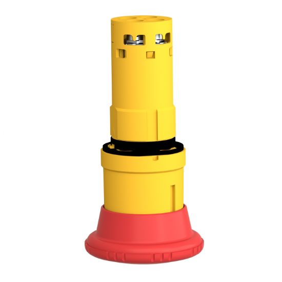 Picture of Monolithic emergency stop, Harmony XB7, plastic, red mushroom 40mm, 22mm, latching turn to release, 1NC