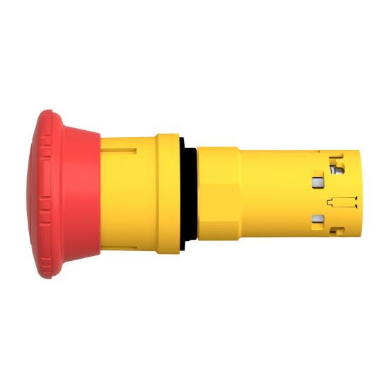 Picture of Monolithic emergency stop, Harmony XB7, plastic, red mushroom 40mm, 22mm, latching turn to release, 1NC