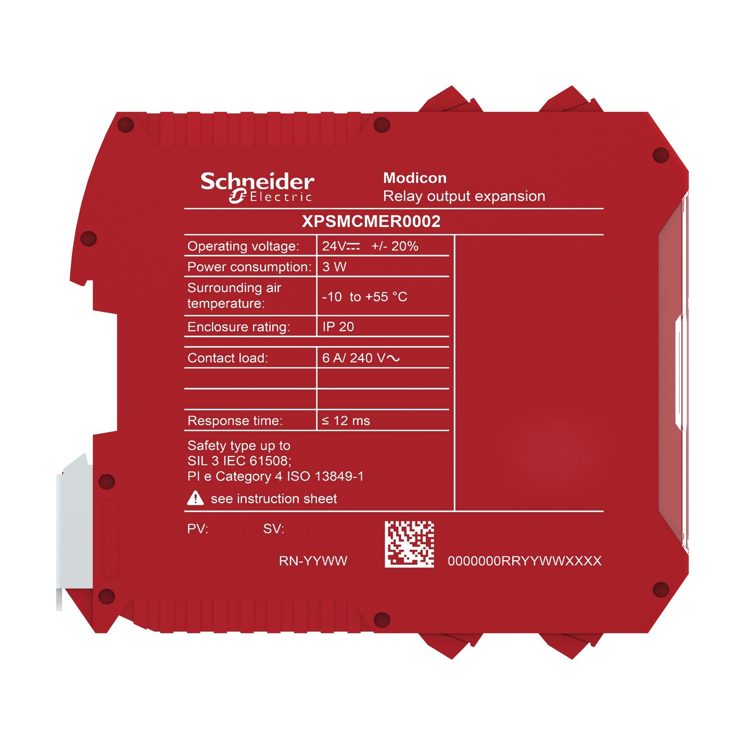 Picture of expansion module, Modicon MCM, 2 safety relay outputs, screw