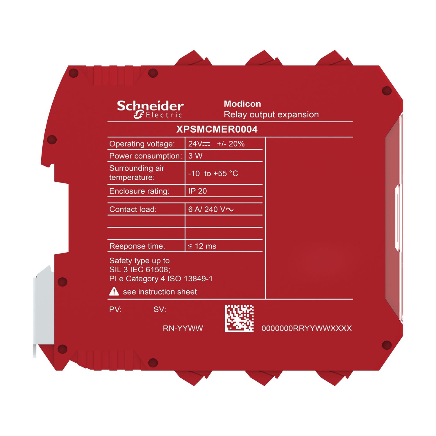 Picture of expansion module, Modicon MCM, 4 safety relay outputs, screw