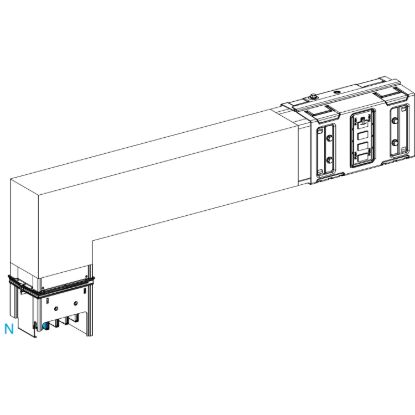 Picture of Elbow, Canalis KSA630, aluminium, 500/630A, side A made to measure, to go downward, 3L+N+PE, white RAL9001