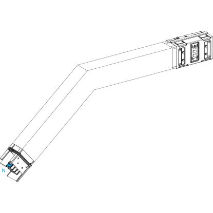 Picture of Elbow, Canalis KSA630, aluminium, 500/630A, sides A/B made to measure, to go downward, special angle, 3L+N+PE, RAL9001