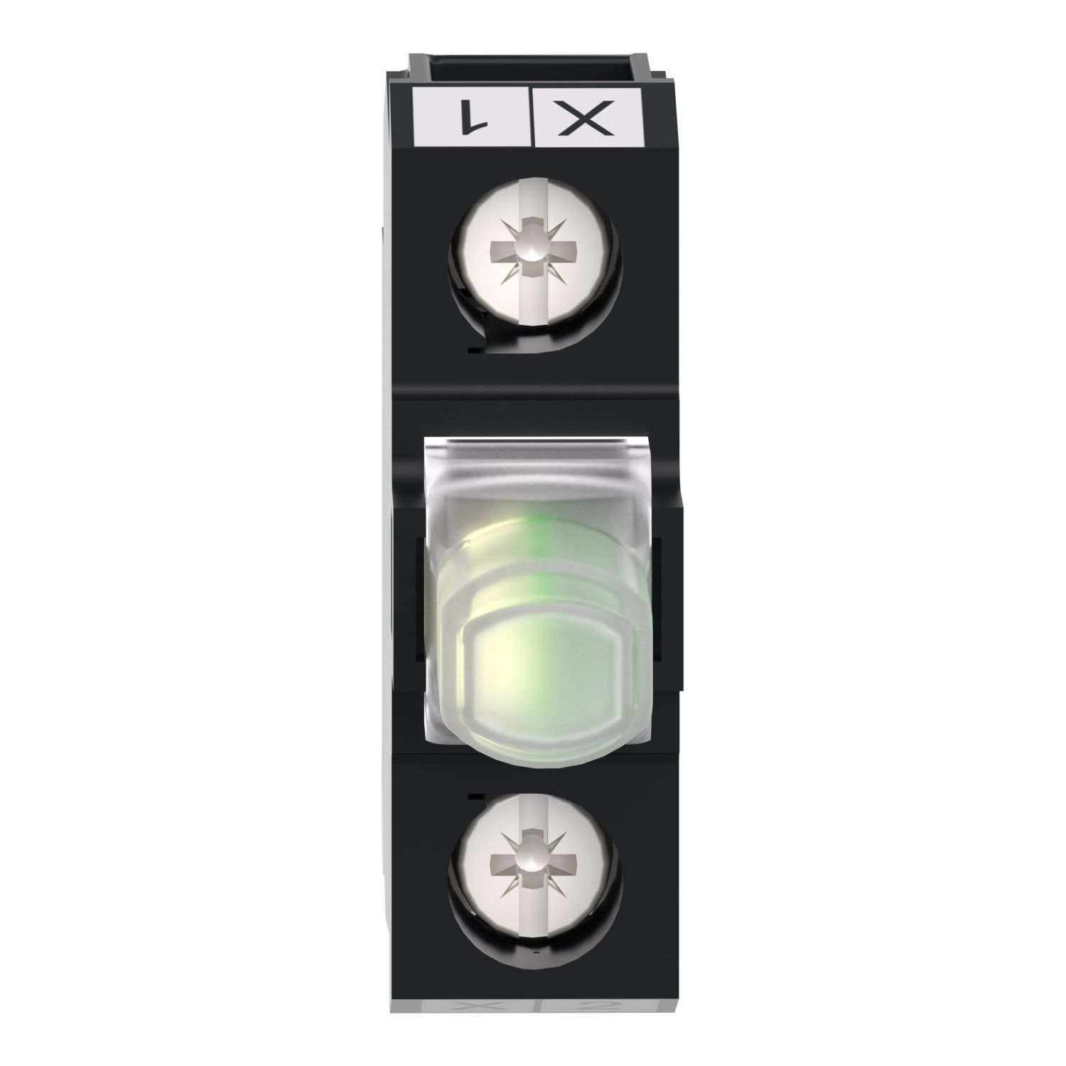 Picture of Light block for head 22mm, Harmony XAL, universal LED, mounting in back of enclosure, screw clamp terminal, 48…120V AC DC