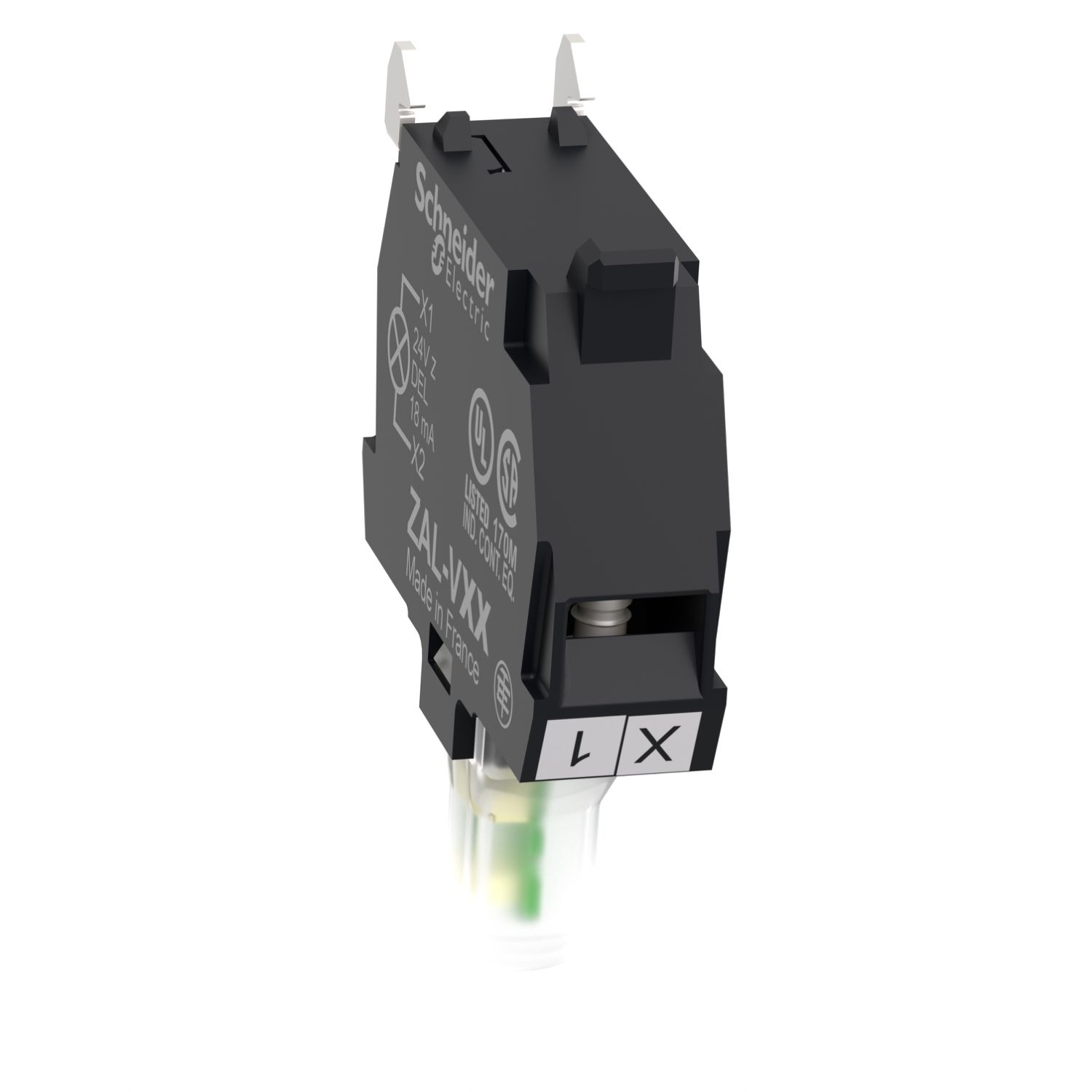 Picture of Light block, Harmony XALD, XALK, for head 22mm, universal LED, mounting in back of enclosure, 230...240V  AC DC